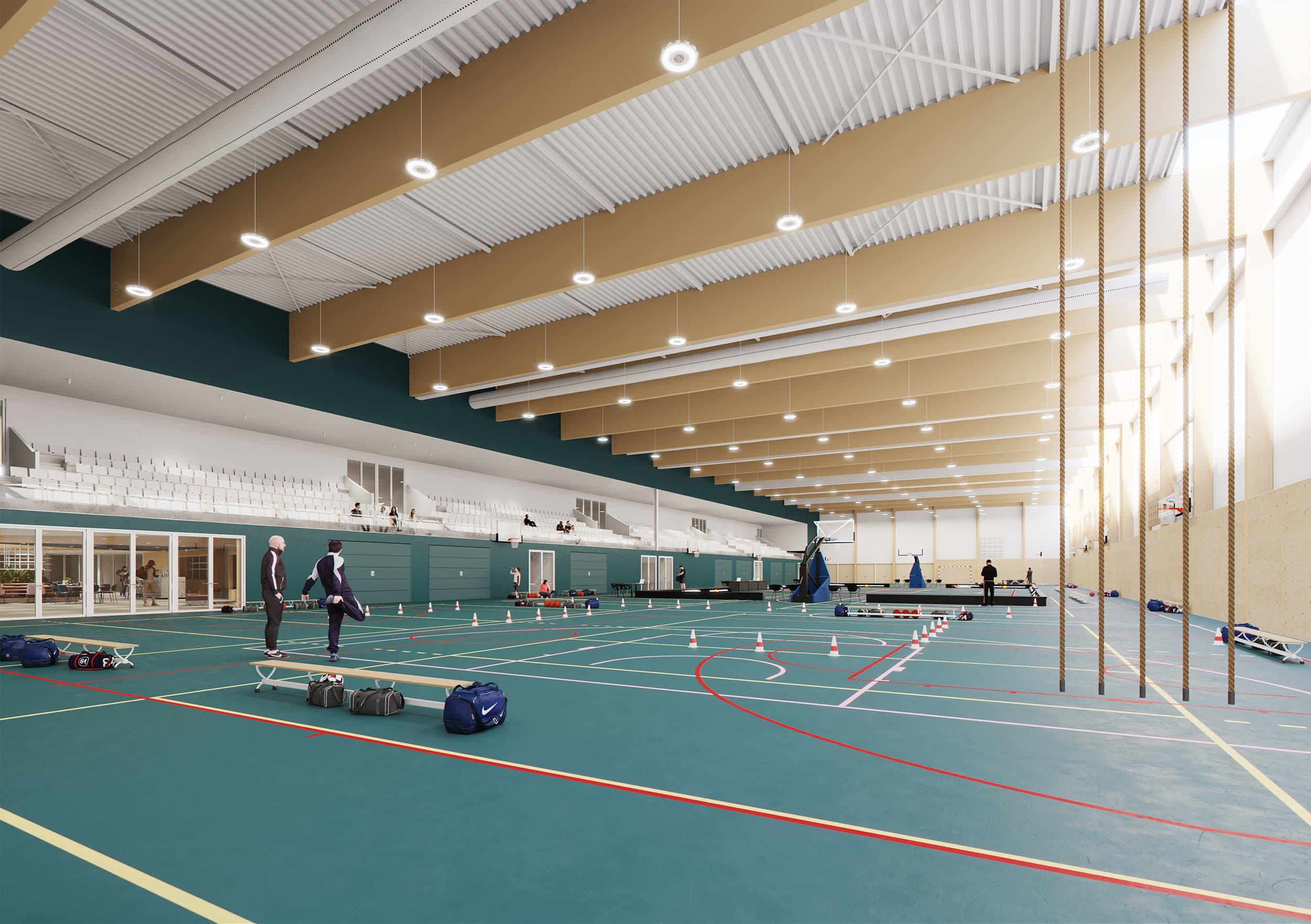 The renovated sports hall of Merwestein.